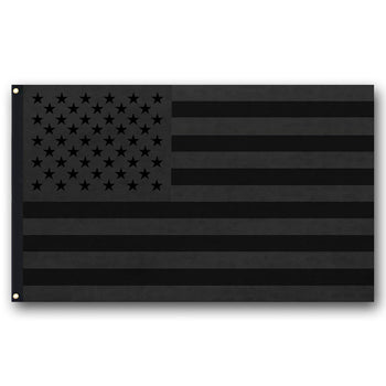 All Black Blackout American Flag 3'x5' Polyester - Made in USA by Vets
