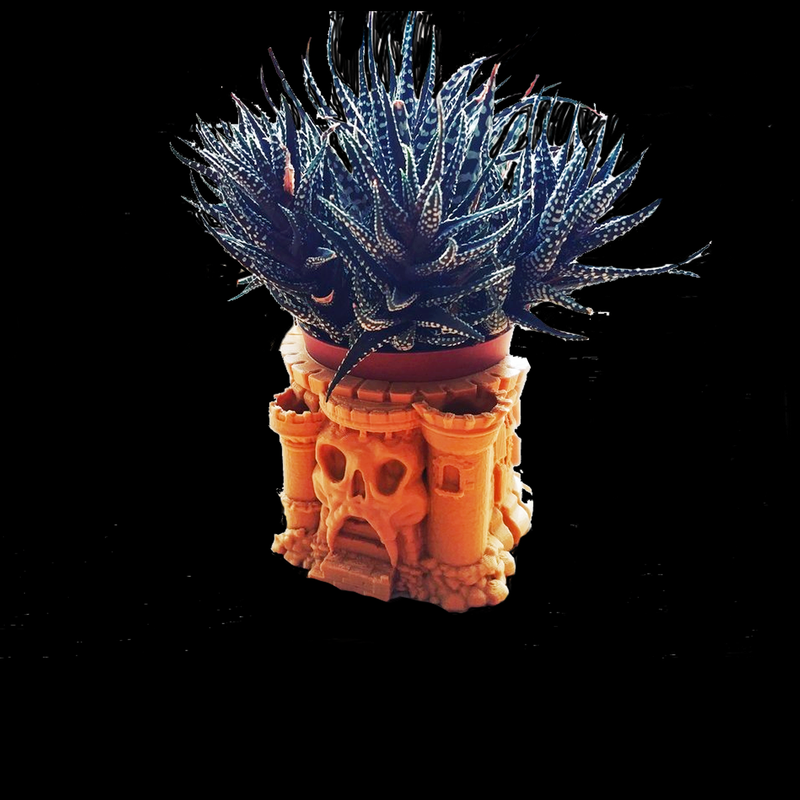 Castle Skull Flower Pot Planter | 3D Printer Model Files