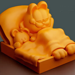 Garfield and Pooky in Bed | 3D Printer Model Files