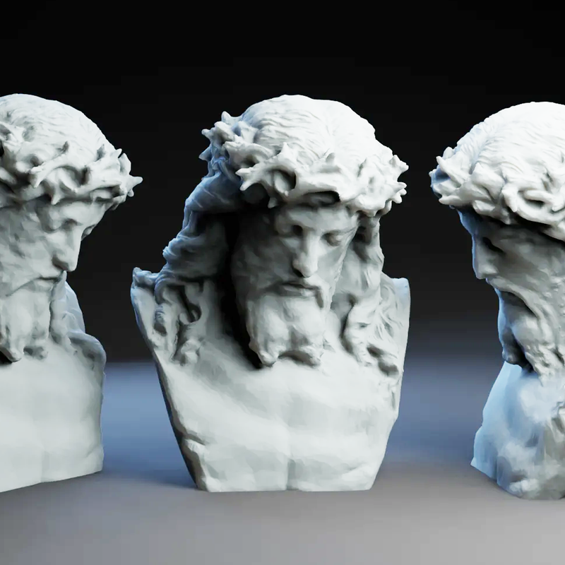 Jesus with Crown of Thrones Statue | 3D Printer Model Files