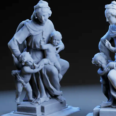 Mary Jesus and John the Baptist Statue | 3D Printer Model Files
