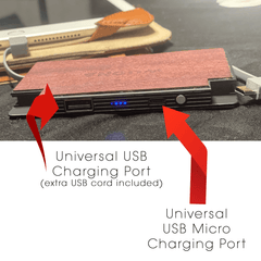 Purple Heart Wooden Power Bank | Apple Lightning & USB Universal Connectors