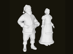 Santa and Mrs. Claus Figures Christmas Decor | 3D Printer Model Files