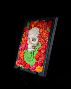 Skull Bed of Roses Framed Wall Art | 3D Printer Model Files