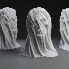 Skull Ghost Bride Planter Vase Statue | 3D Printer Model Files