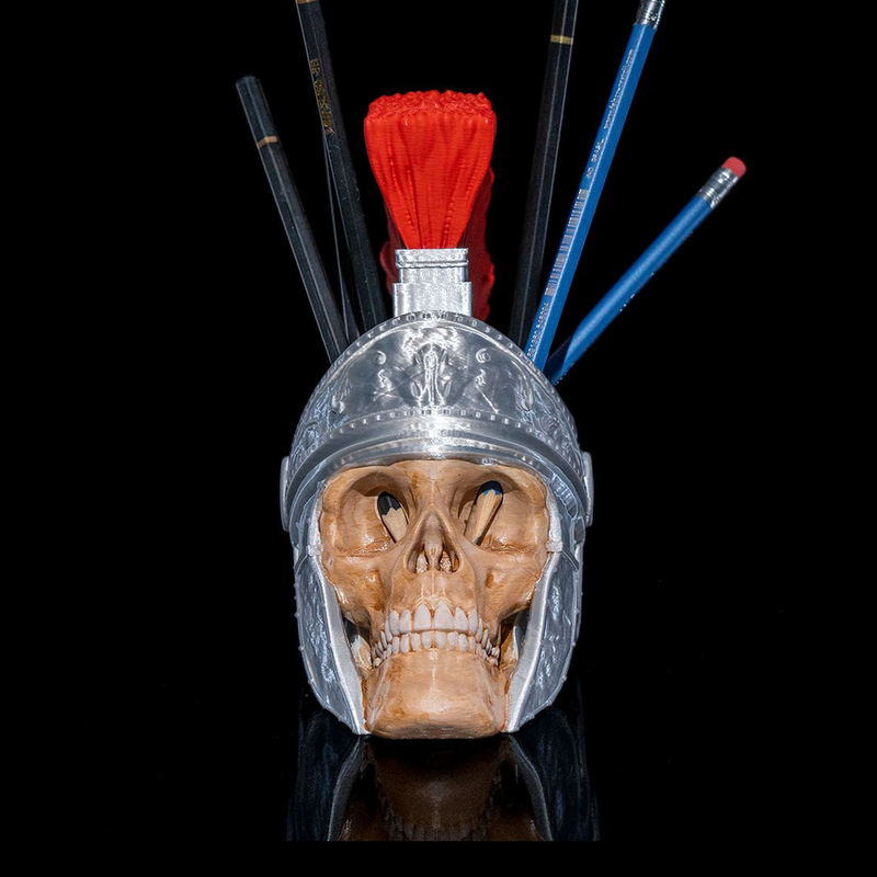 Skull Gladiator Pencil Holder | 3D Printer Model Files