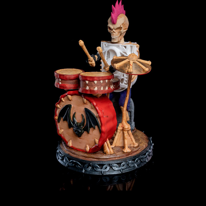 Skull Rock Band Drummer Figure | 3D Printer Model Files
