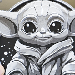 Star Wars Baby Yoda Grogu | HueForge 3D Filament Painting Model File