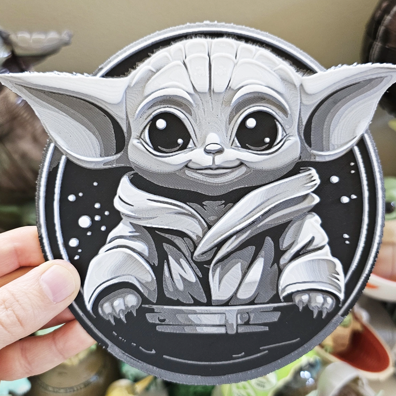 Star Wars Baby Yoda Grogu | HueForge 3D Filament Painting Model File
