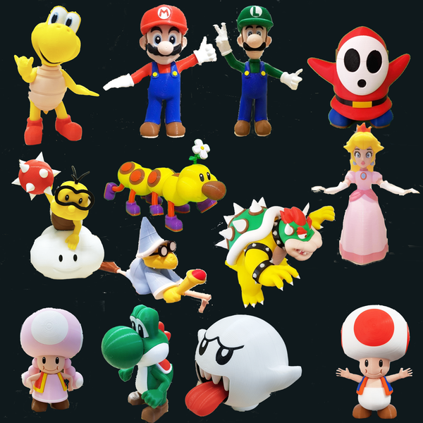 Super Mario Brothers Mega Figure Set 3d Printer Model Files 2918