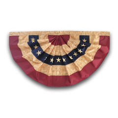Tea Stained American Flag | Pleated Bunting Banner | Outdoor Premium Series