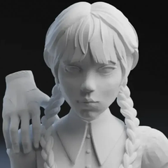 Wednesday Addams with Thing Bust | 3D Printer Model Files