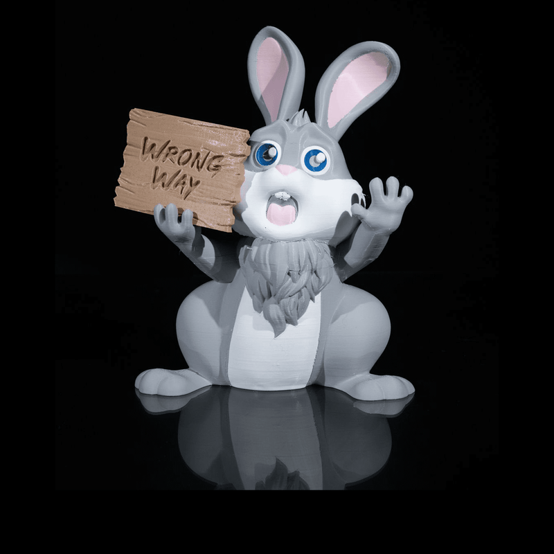 Wrong Way Bunny Sign | 3D Printer Model Files 