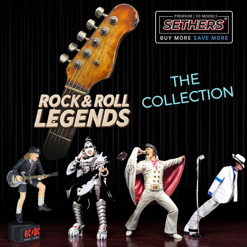 Rock & Roll Legends 3D Printing Models Collection | Best Premium High Quality 3D Printer Model Files | Bands Signers Music | Elvis Presley The Beatles KISS 