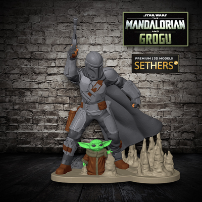 Mandalorian and Grogu Movie Diorama | Star Wars | 3D Printing Models