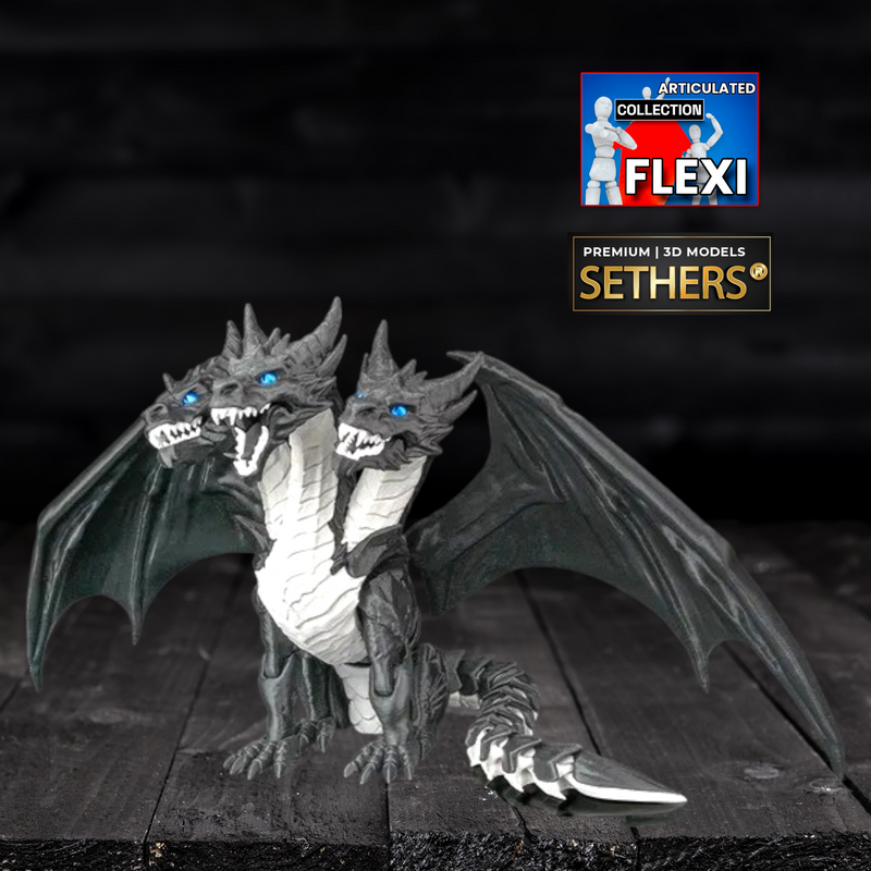 Three-Headed Dragon | Articulated Flexi | 3D Printing Model Files