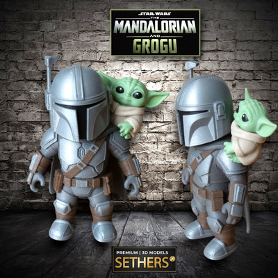 Mandalorian and Grogu Movie Chibi | Star Wars | 3D Printing Models