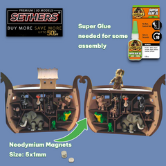 Ark with Inside Animal Storage and Noah | Noah's Ark | 3D Printing