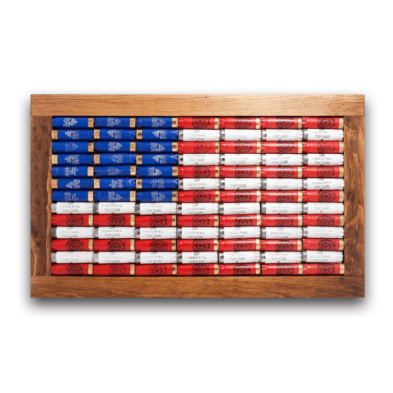 12 Gauge Shotgun Shells | American Flag | Wood Framed