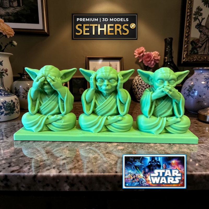 Yoda Hear See Do no evil sculpture | Star Wars | 3D Printing Models
