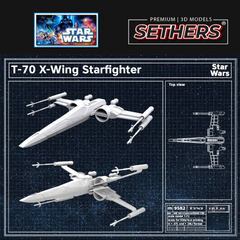 T-70 X-Wing Starfighter Starship | Star Wars | 3D Printing Models
