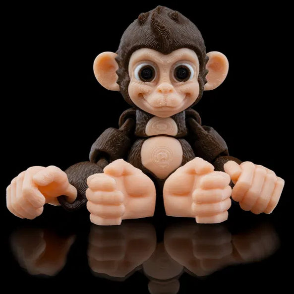 Baby Chimp Monkey | Articulated Print In Place | 3D Printer Model Files