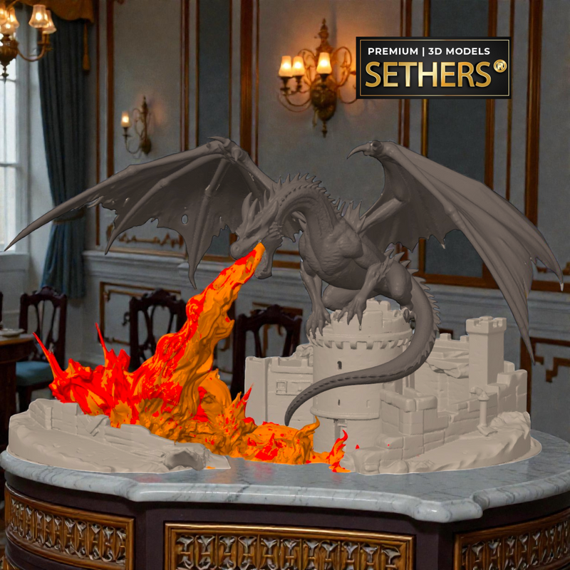 Fatalis Elder Dragon Diorama | Monster Hunter | 3D Printing Models