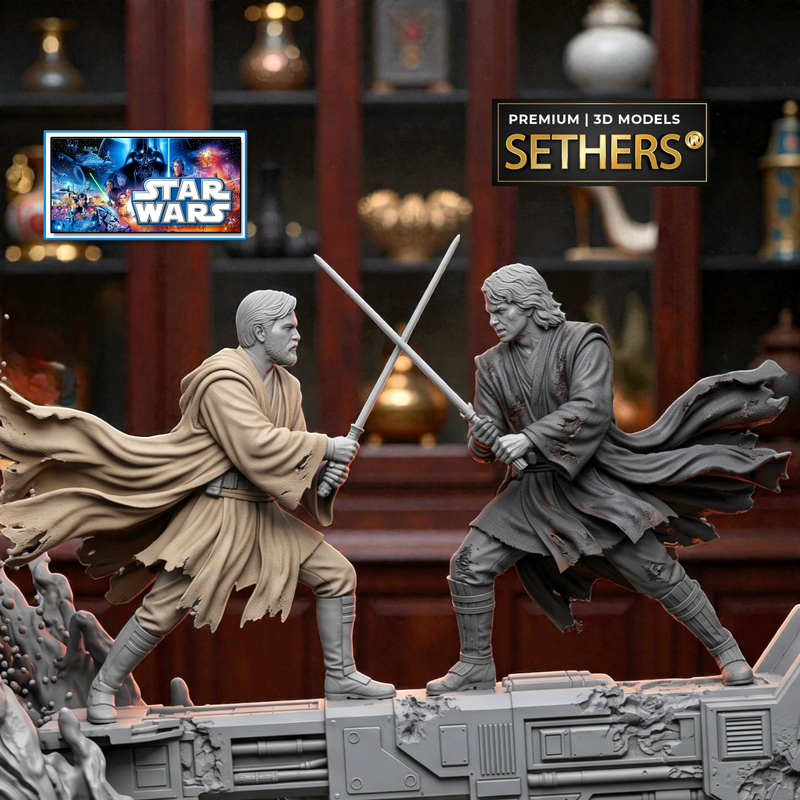 Obi-Wan vs Anakin Mustafar Diorama | Star Wars | 3D Printing Models