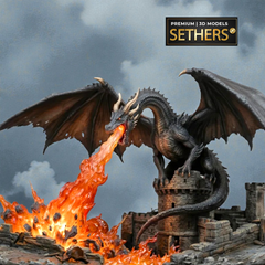 Fatalis Elder Dragon Diorama | Monster Hunter | 3D Printing Models