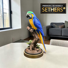 Ara Macaw bird on perch | 3D Printing Models at Sethers