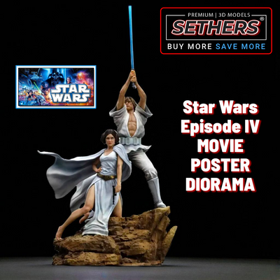 Star Wars Episode IV Movie Poster Diorama | 3D Printing STL Model Files
Luke &amp; Leia | Based on the iconic movie poster from Star Wars Episode IV: A New Hope