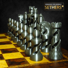 Organic Chess Set with Custom Storage Case | 3D Printing Models
