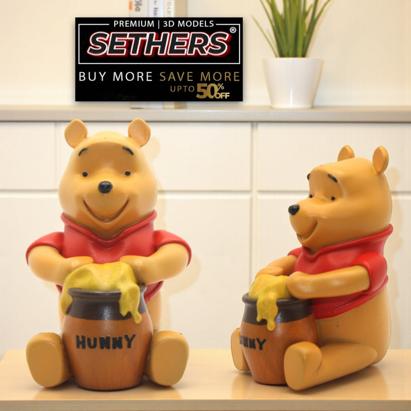 Pooh with Honey Sculpture | Winnie the Pooh | 3D Printing Model Files