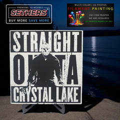 Jason Voorhees Friday the 13th | 3D Print Real Pics Filament Painting | HueForge Camp Crystal Lake | Straight Outta Sign 3D Printed Works of Art | No MMU or AMS Required | Will Print on ANY FDM 3D Printer