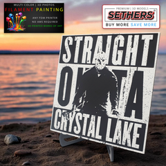 Jason Voorhees Friday the 13th | 3D Print Real Pics Filament Painting | HueForge Camp Crystal Lake | Straight Outta Sign 3D Printed Works of Art | No MMU or AMS Required | Will Print on ANY FDM 3D Printer
