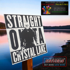 Jason Voorhees Friday the 13th | 3D Print Real Pics Filament Painting | HueForge Camp Crystal Lake | Straight Outta Sign 3D Printed Works of Art | No MMU or AMS Required | Will Print on ANY FDM 3D Printer