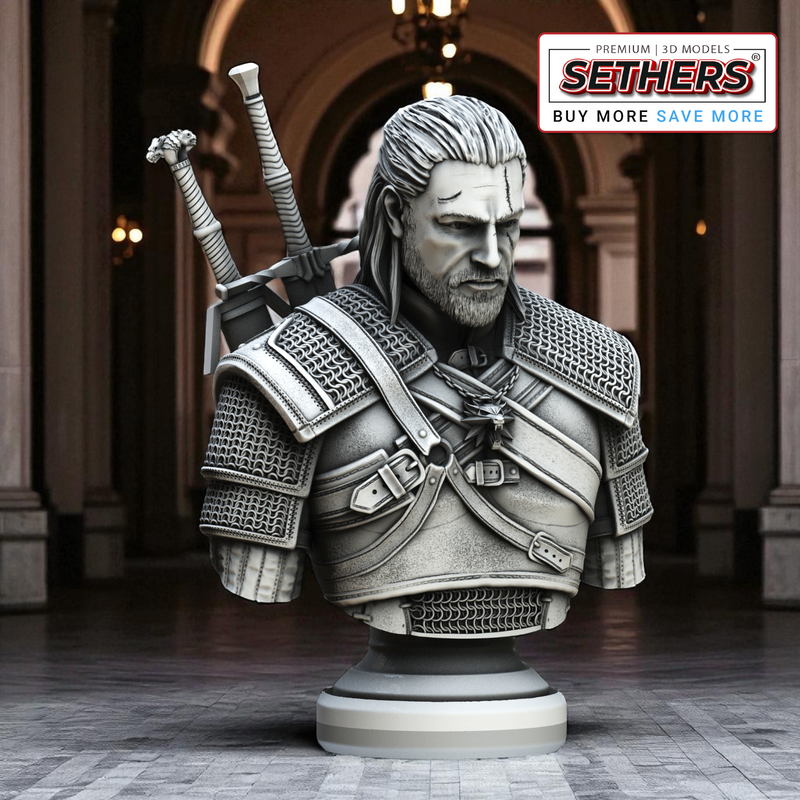 Geralt Of Rivia – The Witcher Bust | Best 3D Printer Model Files by Sethers