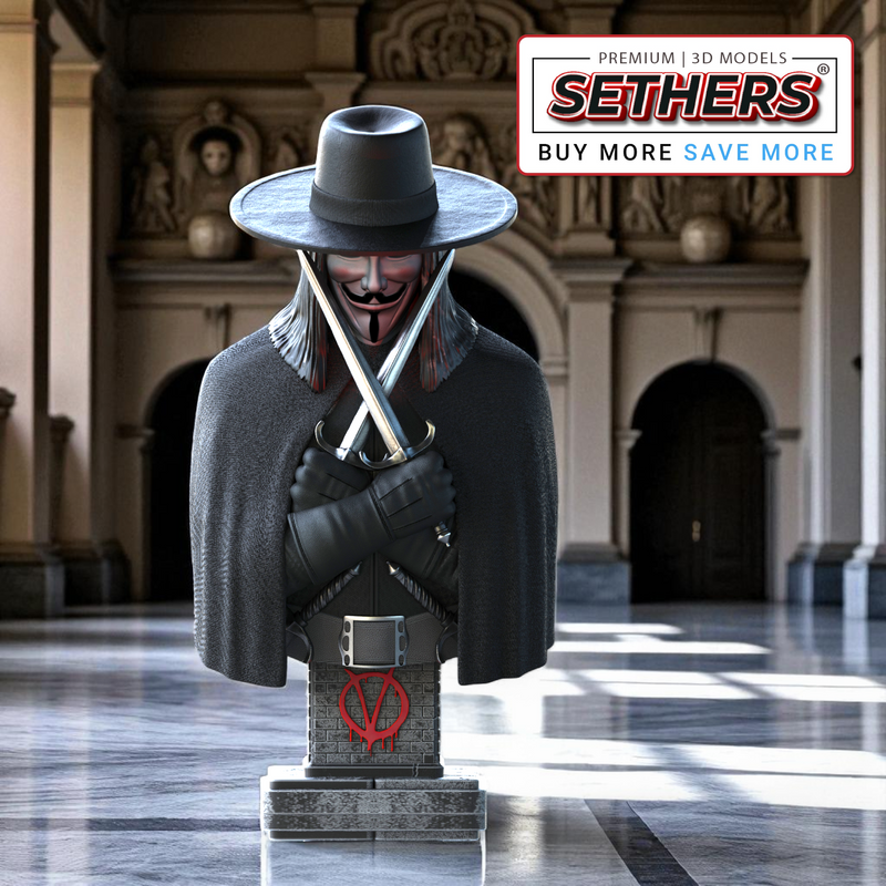 V for Vendetta Bust | Best 3D Printer Model Files by Sethers