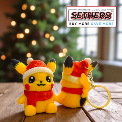Pikachu Winter | Knitted Crochet | 3D Printer Model Files