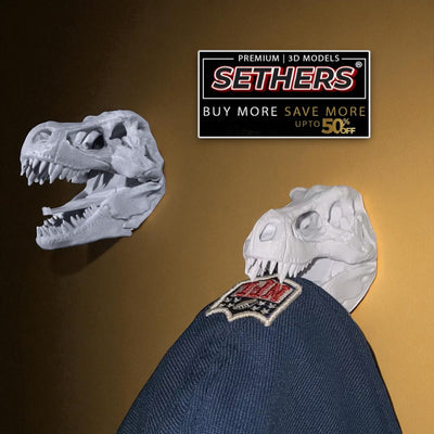 T-Rex Dinosaur Coat Rack Wall Hanger | 3D Printer Model Files