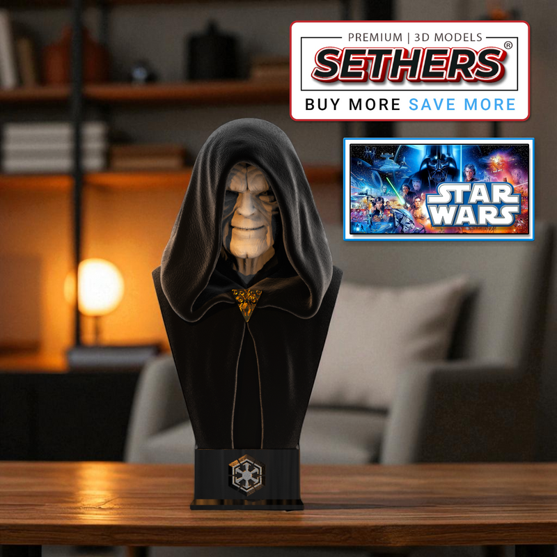 Darth Sidious Bust | Star Wars Statue | Best 3D Printing Models at Sethers