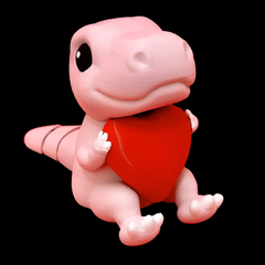 T-Red with Heart Love | Articulated Flexi | 3D Printer Model Files