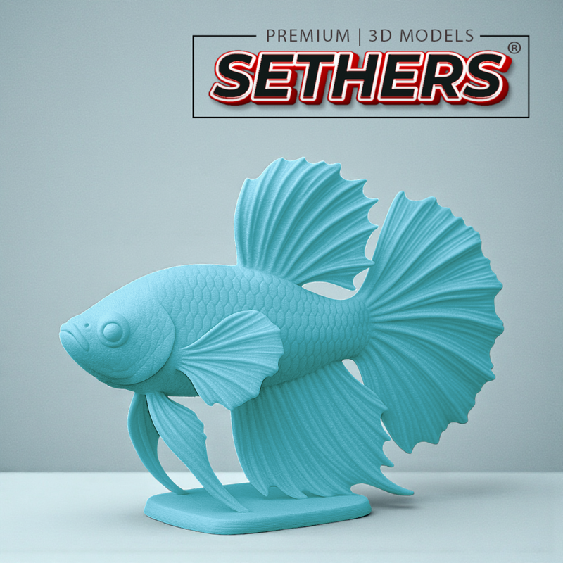 Ornate Betta Fish Sculpture | Home Decor | 3D Printing Model Files