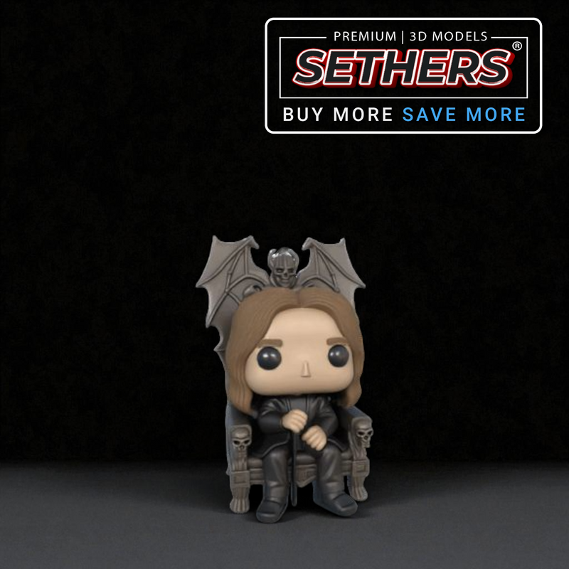 Ozzy Osbourne in Bat Chair Funco Pop! | Best 3D Printing Model Files at Sethers STL Models for premium download. 3D Model STL Files. 3D Printing Model Files. 