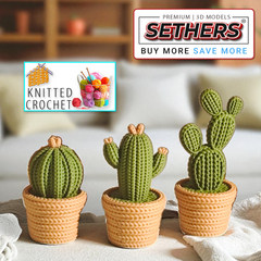Cactus plants | Crochet Knitted | 3D Printing STL Models