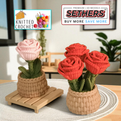 Rose plants | Crochet Knitted | 3D Printing STL Models