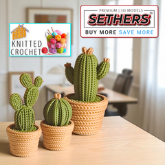 Cactus plants | Crochet Knitted | 3D Printing STL Models