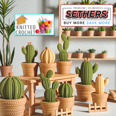 Cactus plants | Crochet Knitted | 3D Printing STL Models