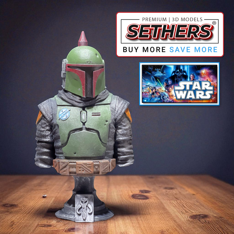  Boba Fett Bust | Star Wars Statue | Best 3D Printing Models at Sethers