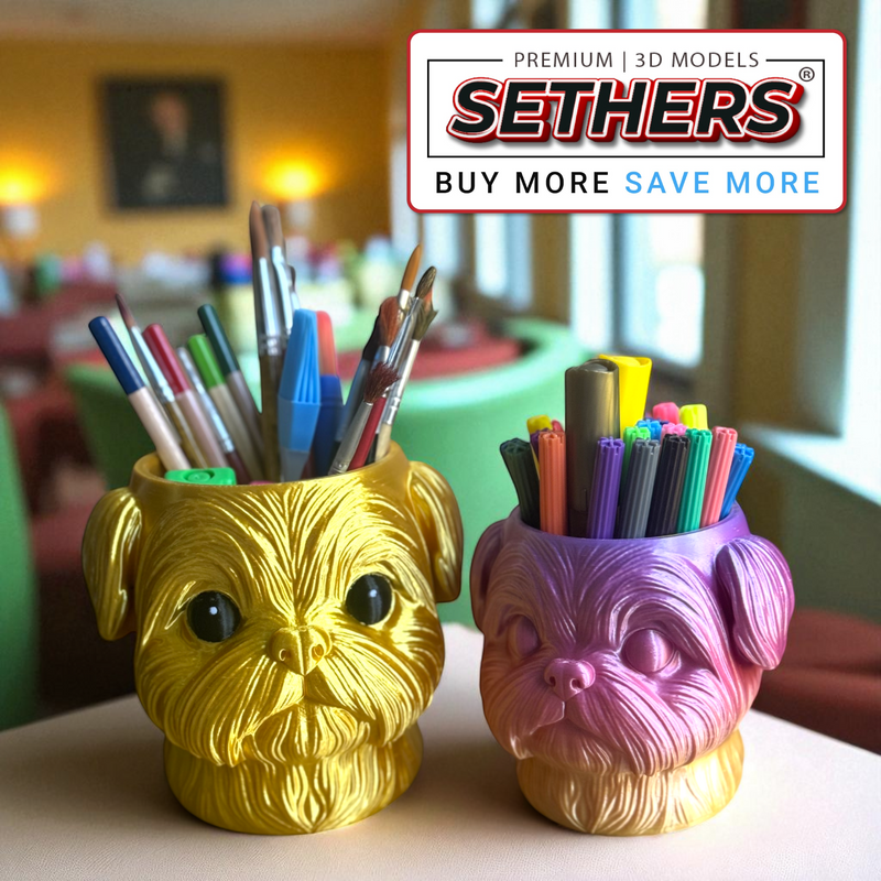 Shih Tzu Dog Desk Cup Organizer | Best 3D Printer Model Files